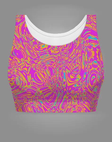 Sports Bra in Trippy Marble