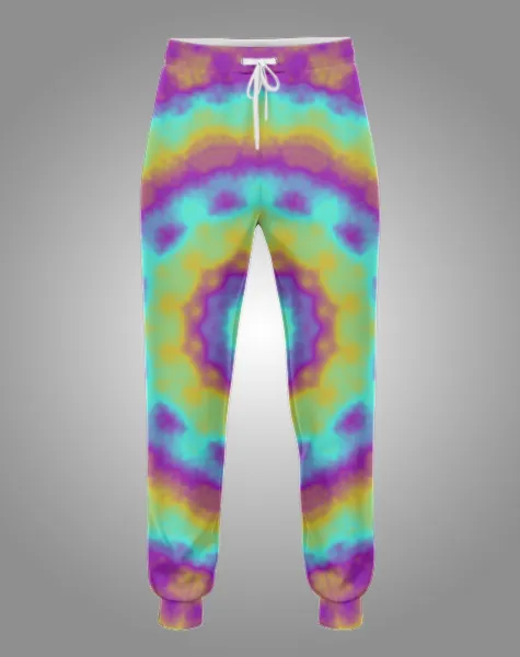 Fleece Lined Sweat Pants in Radial Flare