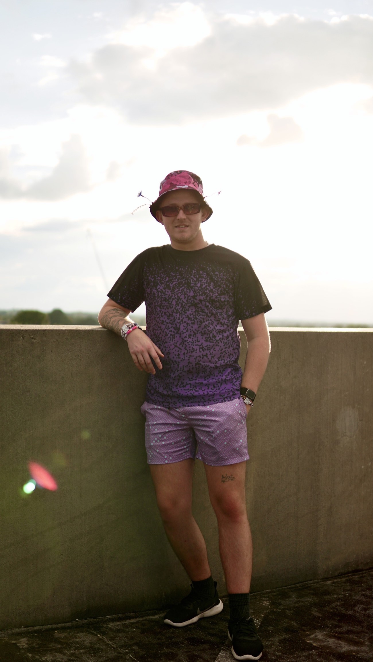 Warn Out customer wearing a one-of-one custom printed design
