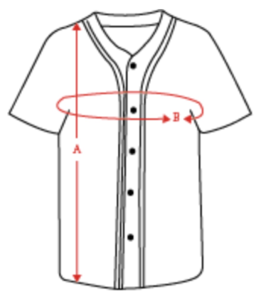Where to measure: Baseball Jersey