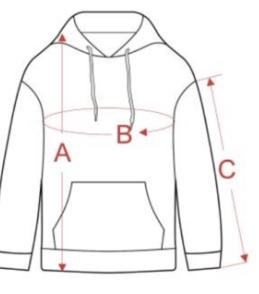 Where to measure: Fleece Hoodie