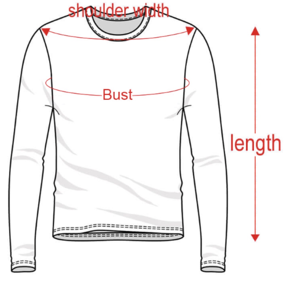 Where to measure: Long Sleeve Shirt & Crewneck