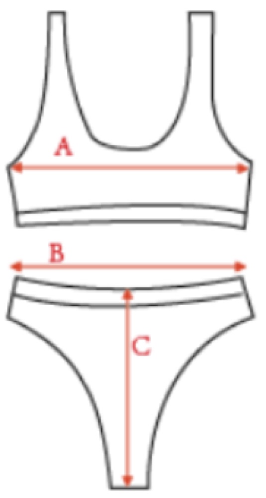 Where to measure: Sport Bikini Set