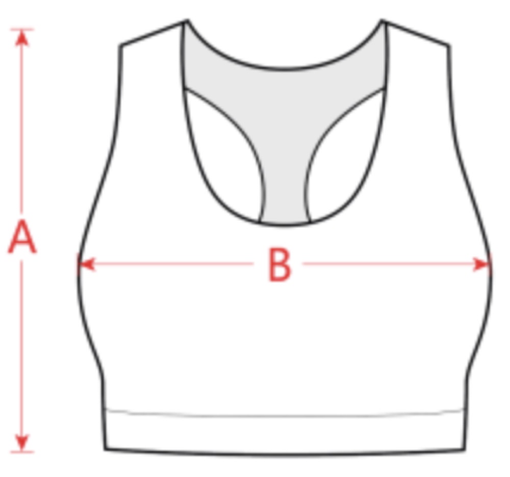Where to measure: Sports Bra